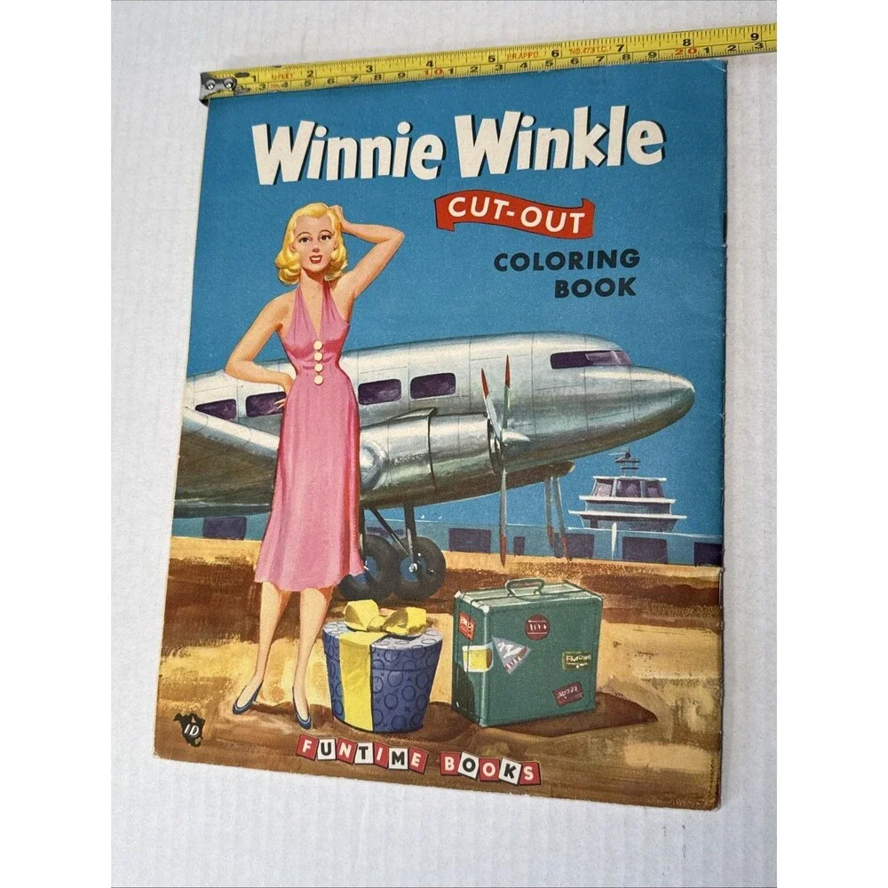 1953 Winnie Winkle Cut-Out Coloring Book Paper Doll Unused Pristine